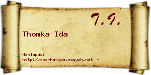 Thomka Ida névjegykártya